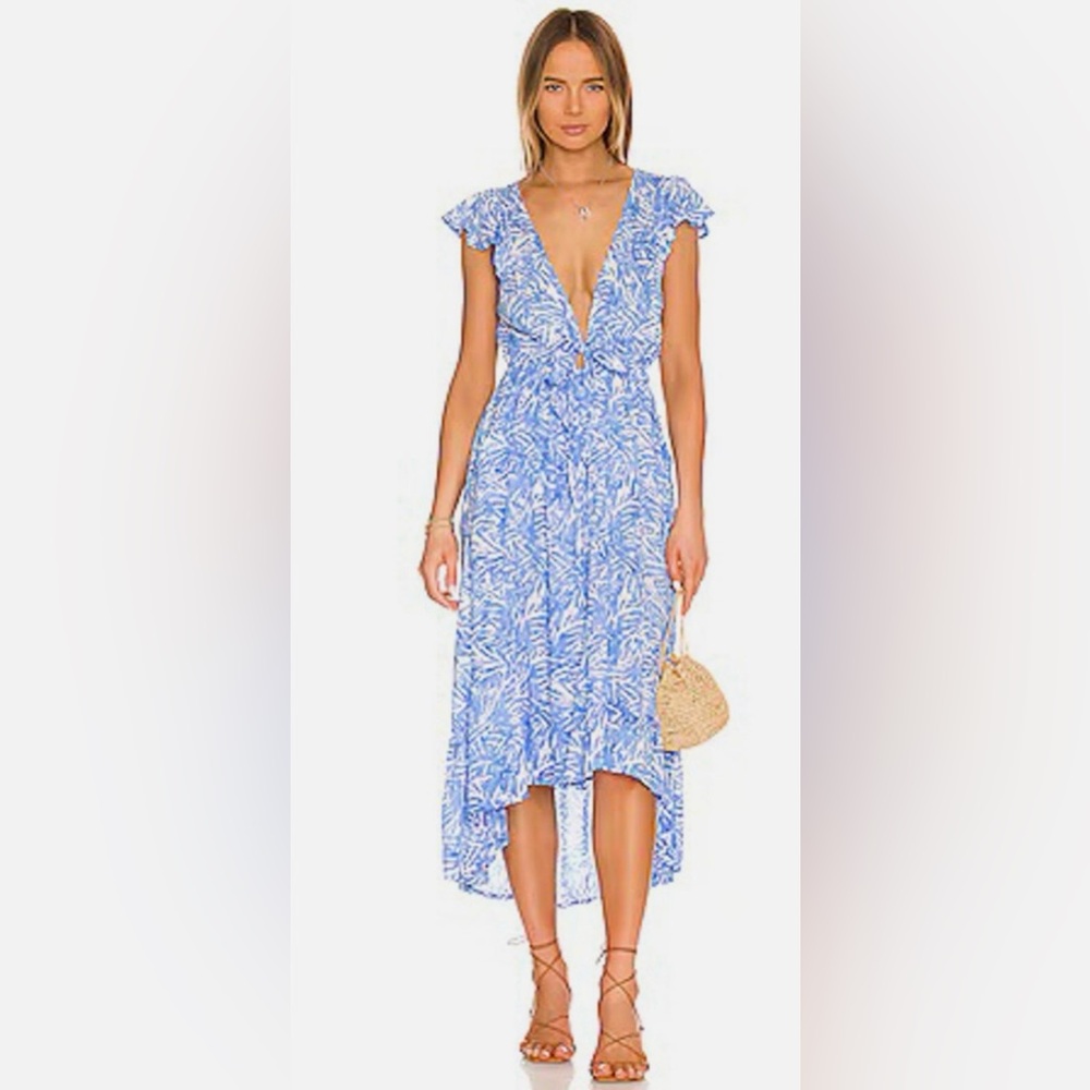 Black & White Tiare Hawaii Blake Floral Tie-Waist Dress with pockets